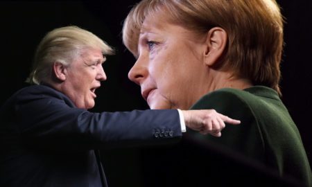 Donald Trump dan Angela Merkel. Kredit: politico.eu