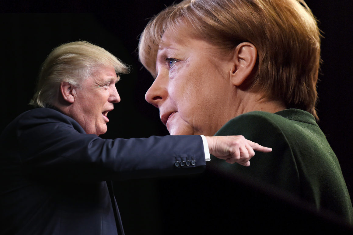 Donald Trump dan Angela Merkel. Kredit: politico.eu