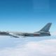 Sebuah pesawat pengebom militer H-6 China terbang di ruang udara antara daratan Jepang dan sebelah utara pulau Miyako