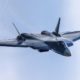 Jet tempur siluman Sukhoi Su-57 Rusia terbang di udara. (Foto: United Aircraft Corporation)