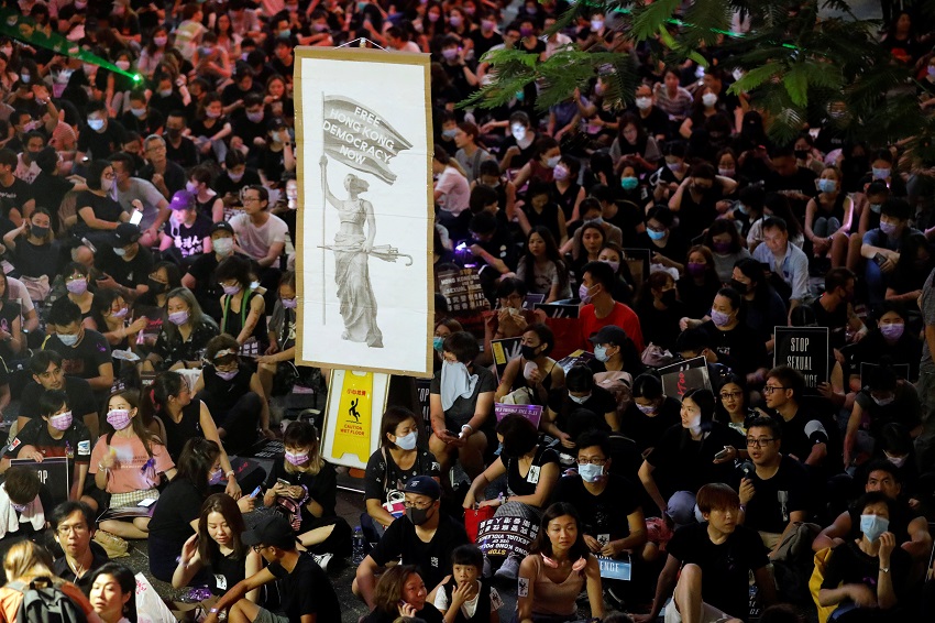 Protes Hong Kong Nodai Parade Militer China